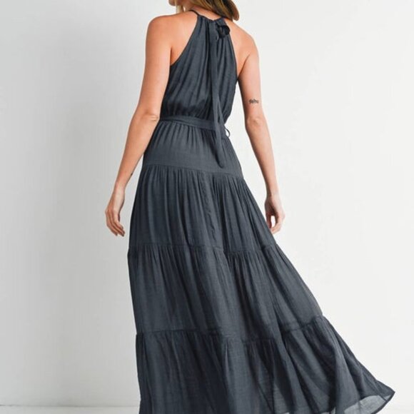 Tiered Halter Tie-Waist Maxi Dress - Picture 4 of 5